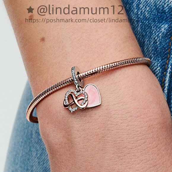 Pandora Sparkling Infinity Heart Dangle Charm - Picture 7 of 7